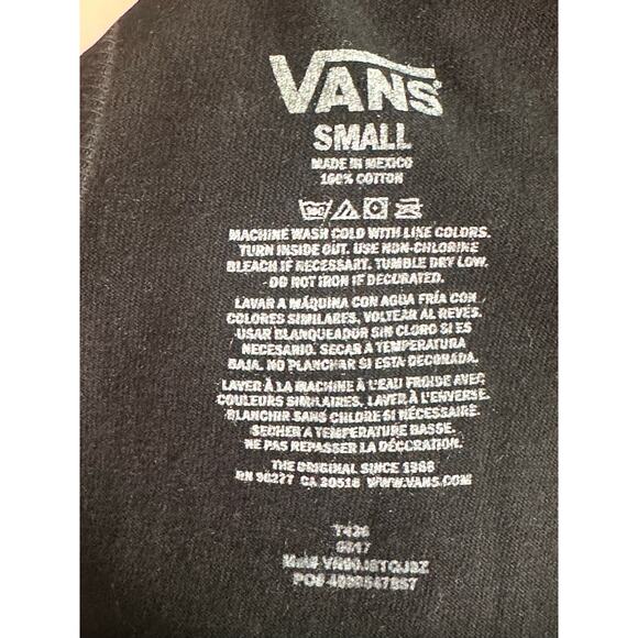 Vans black white logo print short sleeves tee size Small - Picture 3 of 8